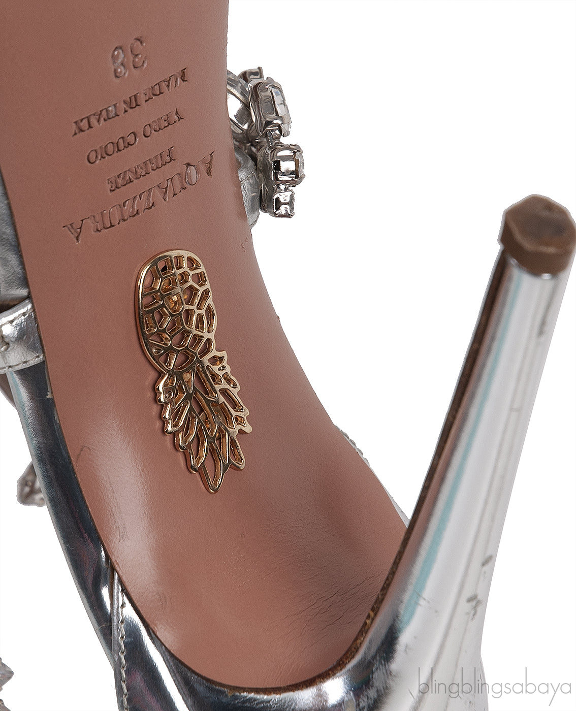 Silver Crystal Embellished Slingback Sandals