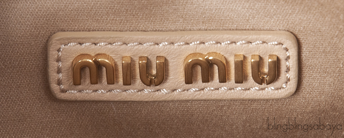 Miu Miu Beige Wander Matellase Nappa Handbag