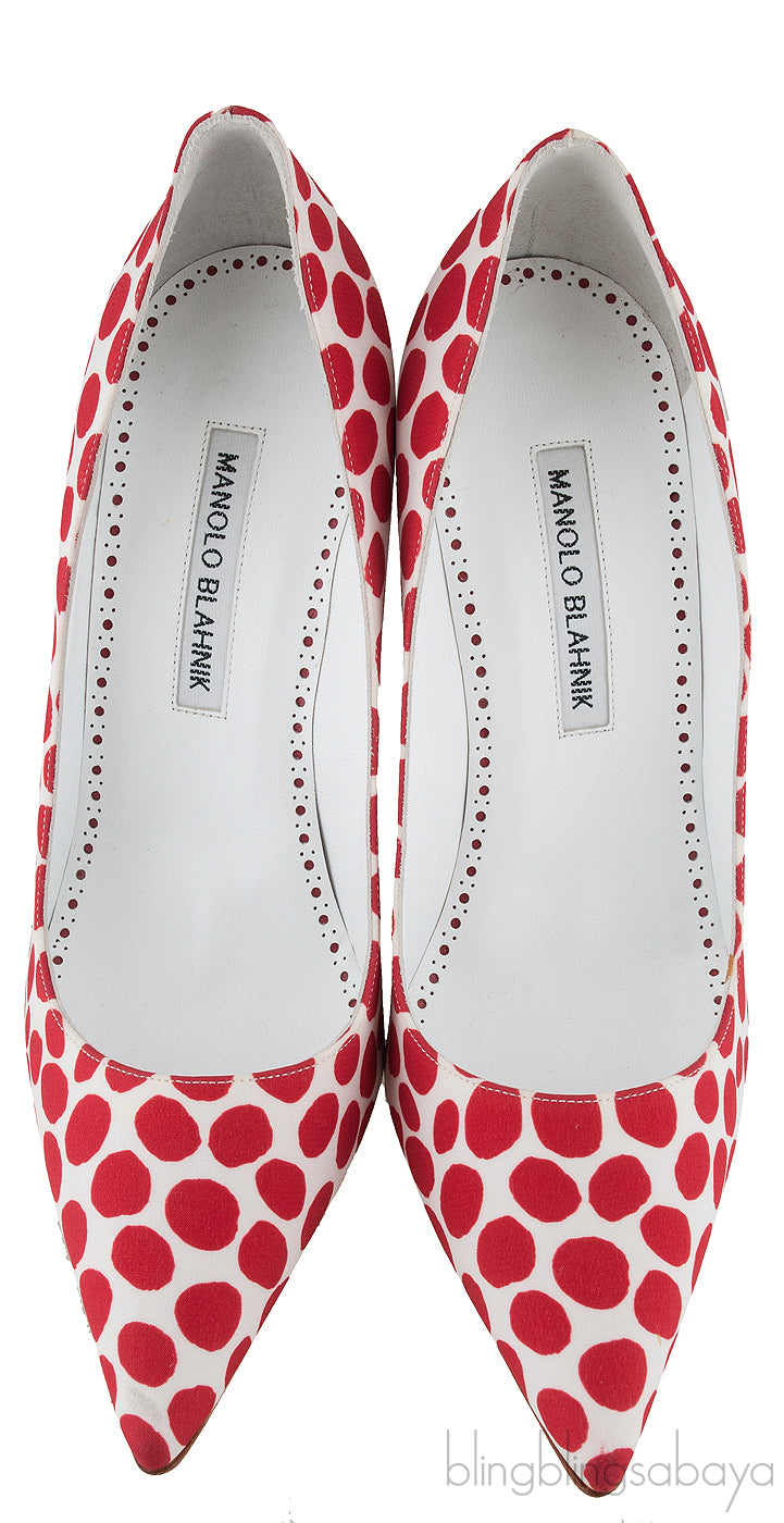 Polka Dot Pointed Toe Heels
