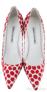 Polka Dot Pointed Toe Heels