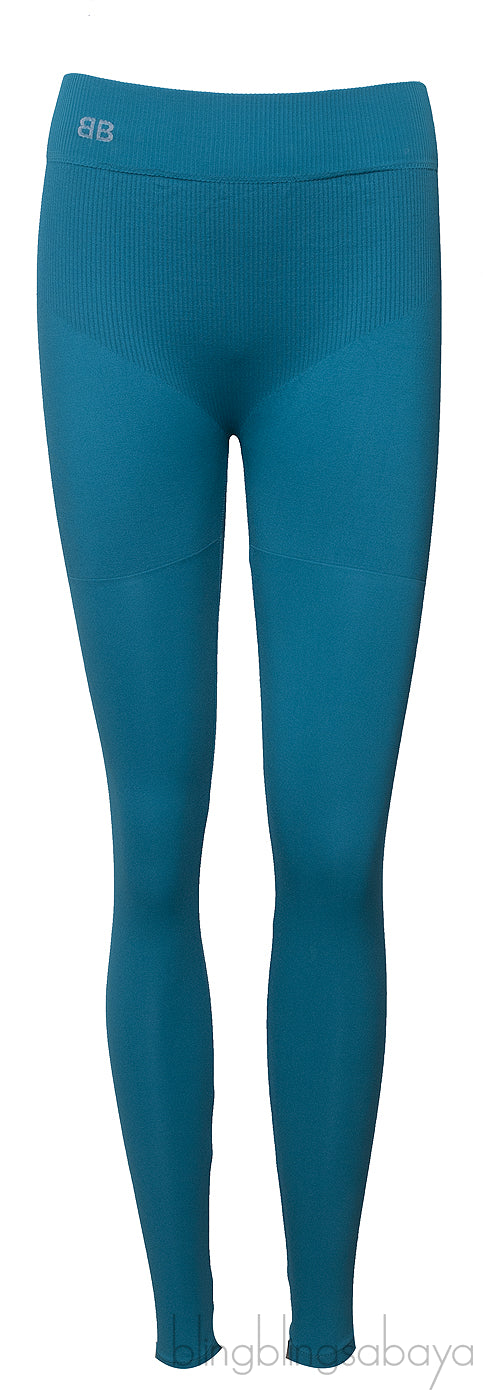 Blue Green Stretch Leggings