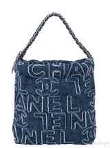 Chanel 22 Mini Denim CC Logo Hobo Bag
