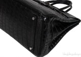 Birkin 35 Black Matte Alligator Crocodile PHW