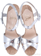 Lafalaise Silver Patent Cork Sandals