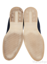 Loro Piana Summer Charms Walk Navy Blue Suede Loafers