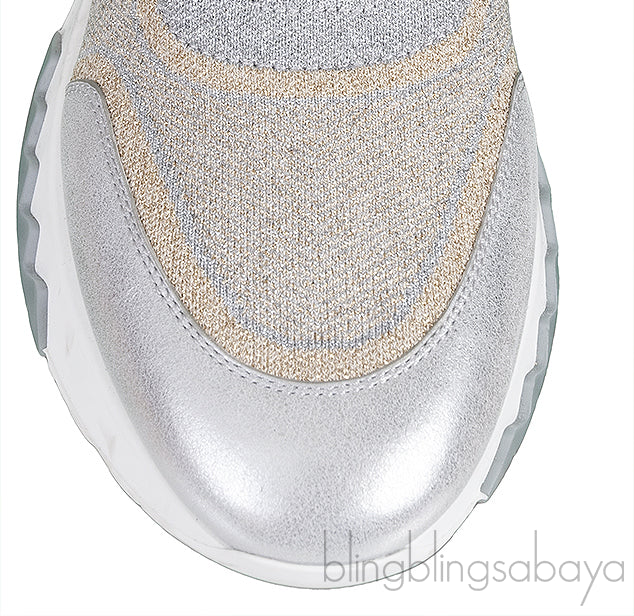 Hermes Metallic Silver/Gold Addict Sneakers