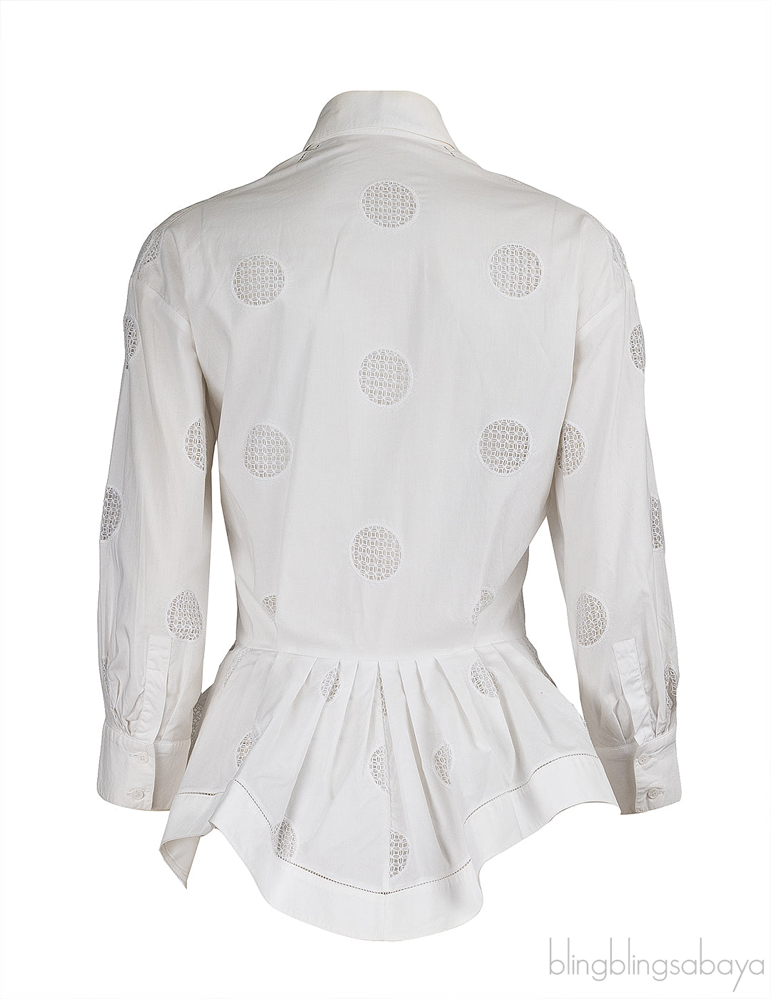 Alaia White Cotton Peplum Shirt