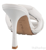 Bottega Veneta White Lido Intrecciato Mules 38