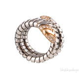 Serpenti Steel & Diamond Ring
