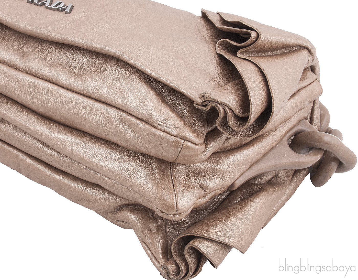Beige Ruffle Shoulder Bag*