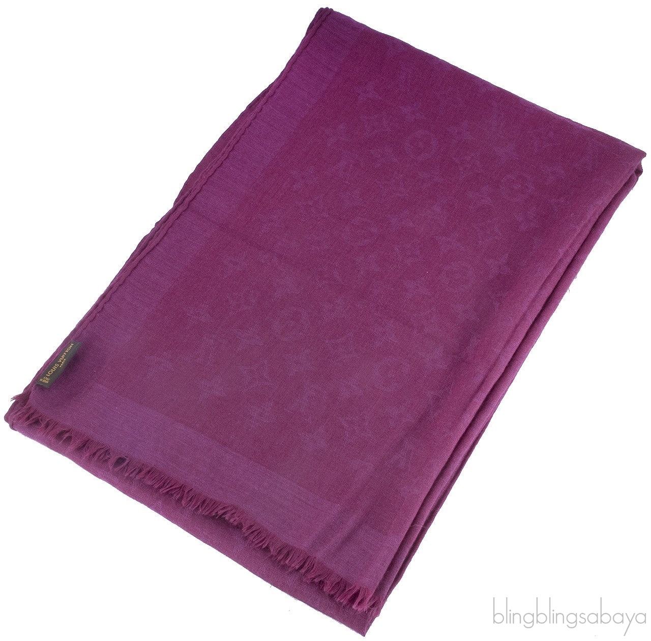 Monogram Purple Cashmere Shawl