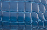 Blue Crocodile Large Top Handle Bag