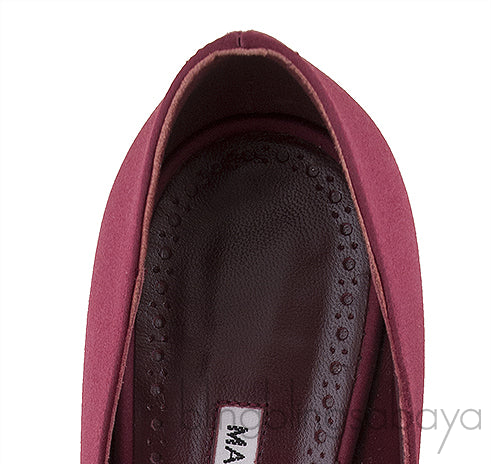 Tartonacri Satin Heels Burgundy