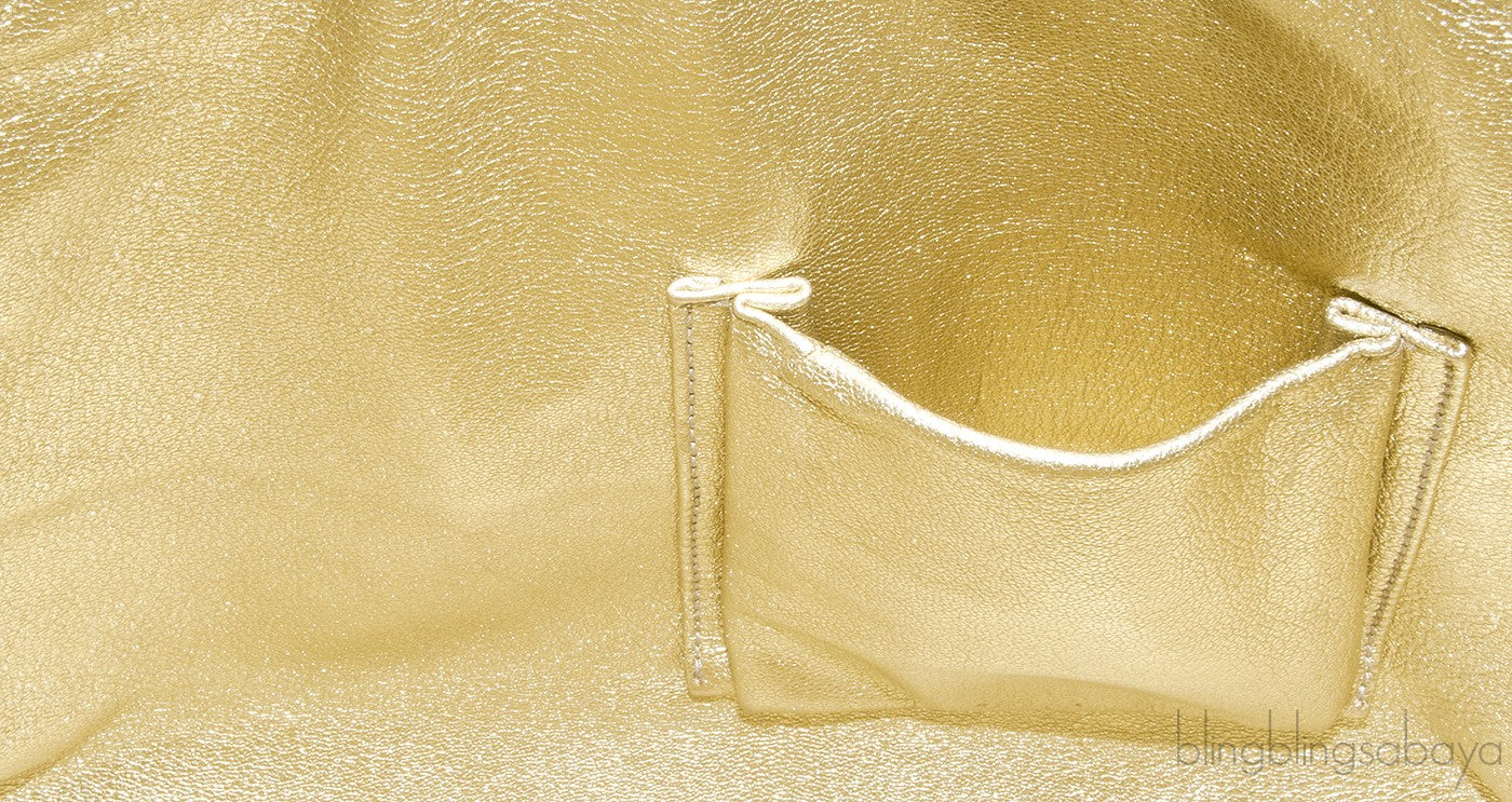 Miss Sicily Metallic Gold Snakeskin Bag