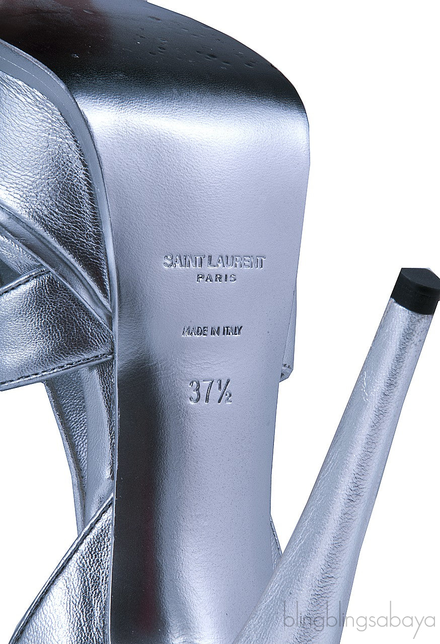Tribute T-Strap Silver Sandals