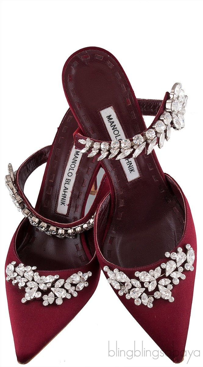 Lurum 90 Burgundy Satin Pump