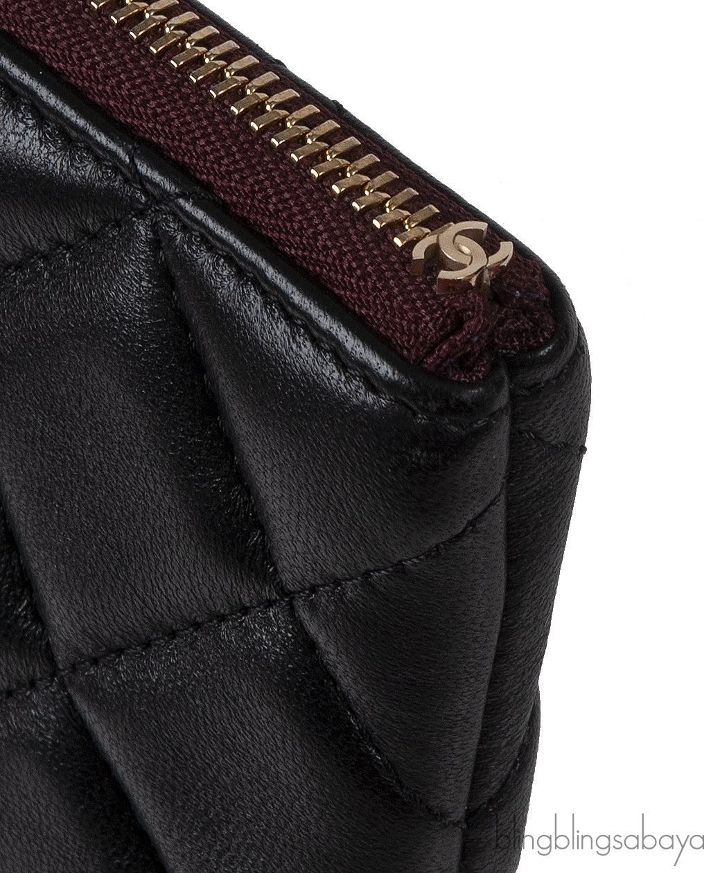 Chanel Black Large CC Quilted Lambskin O-Case Clutch