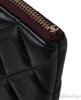 Chanel Black Large CC Quilted Lambskin O-Case Clutch