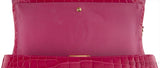 Fuchsia Crocodile Jumbo Flap Bag