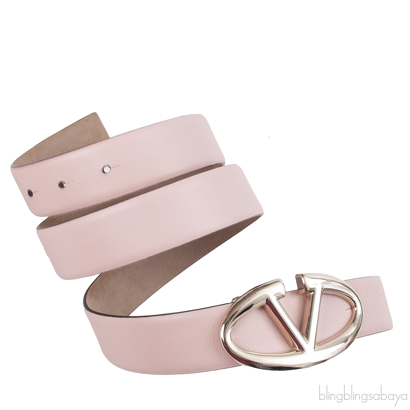 Valentino Garavani Old Pink V Buckle Belt