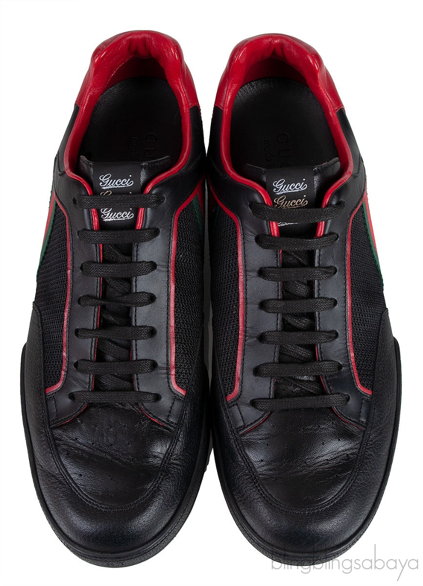 Mesh Fabric Leather Vintage Tennis Web Sneakers
