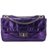 Purple Drill Perforated Flap Bag