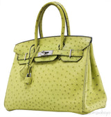 Birkin 30 Ostrich Vert Anis