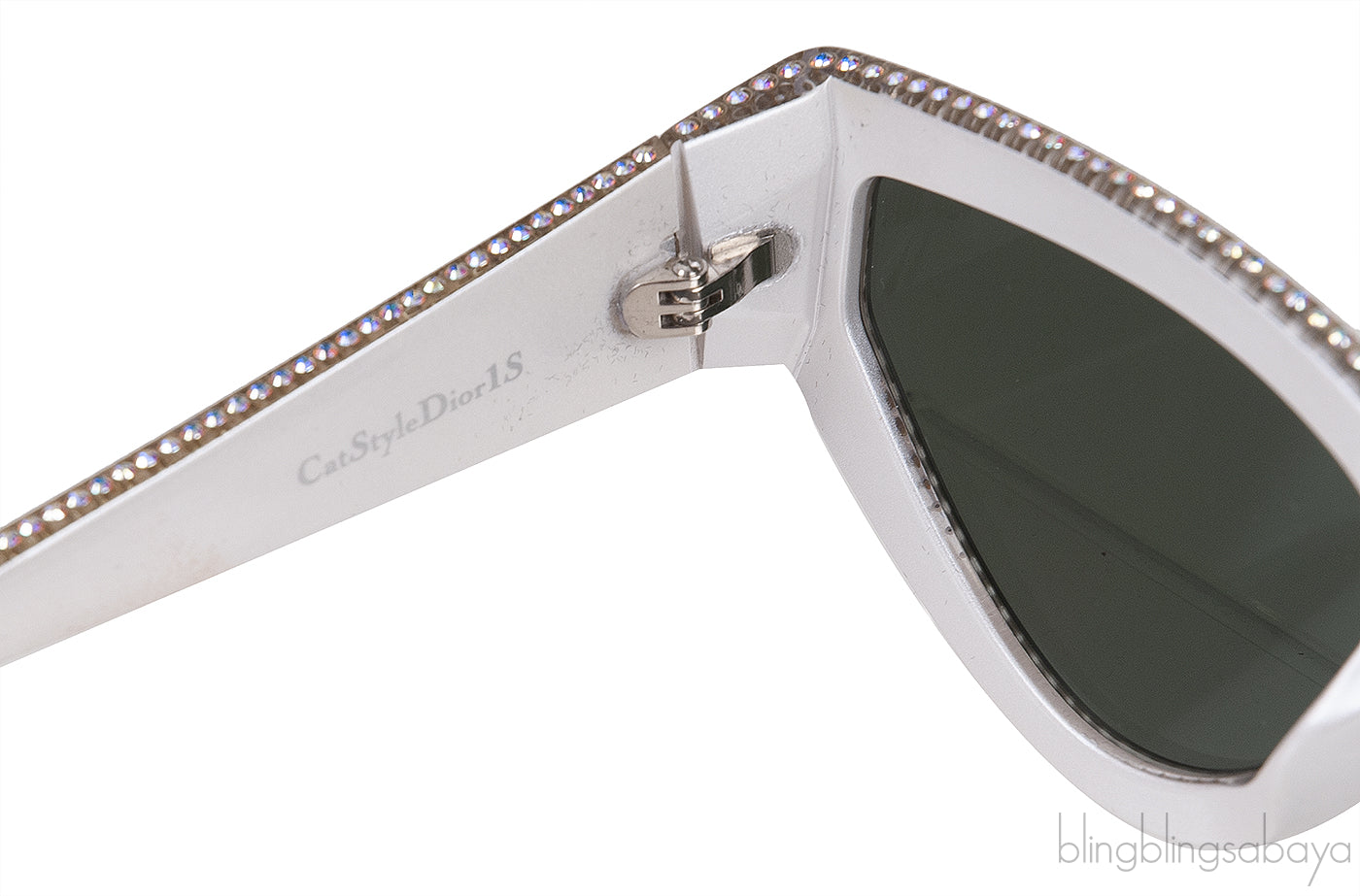 CatStyleDior 1S Silver Crystal Sunglasses