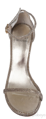Stuart Weitzman Glitter Nudist Heel Sandals