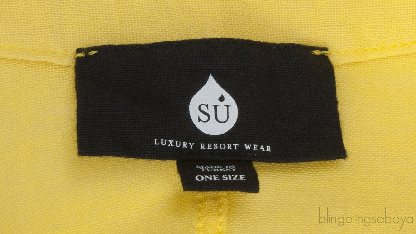 Yellow Plain Kaftan Dress