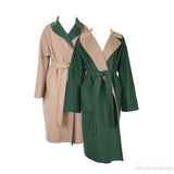 Emerald and Brown Reversible Wool Coat