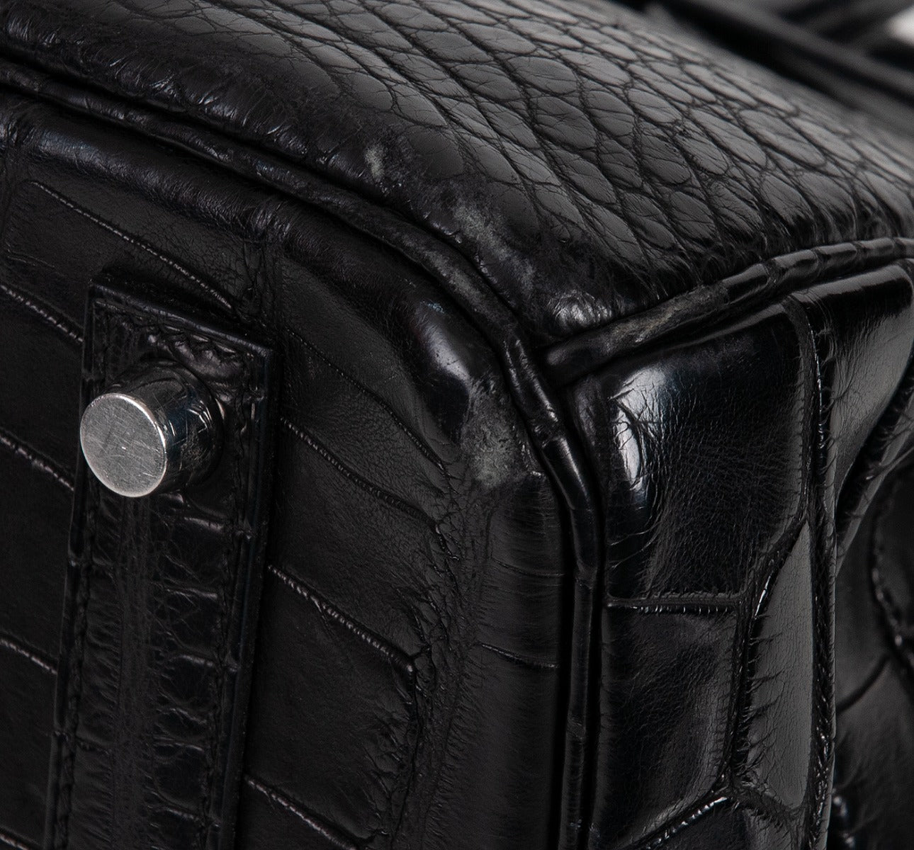 Birkin 35 Black Matte Alligator Crocodile PHW
