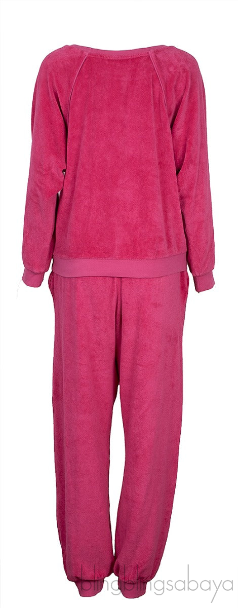 Fuchsia Raglan Sweatshirt & Track Pants