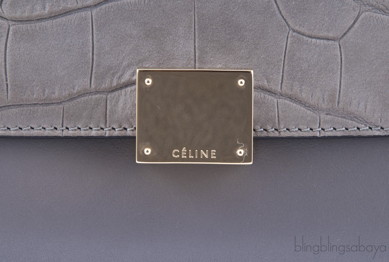 Trapeze Luggage Grey Croco Print