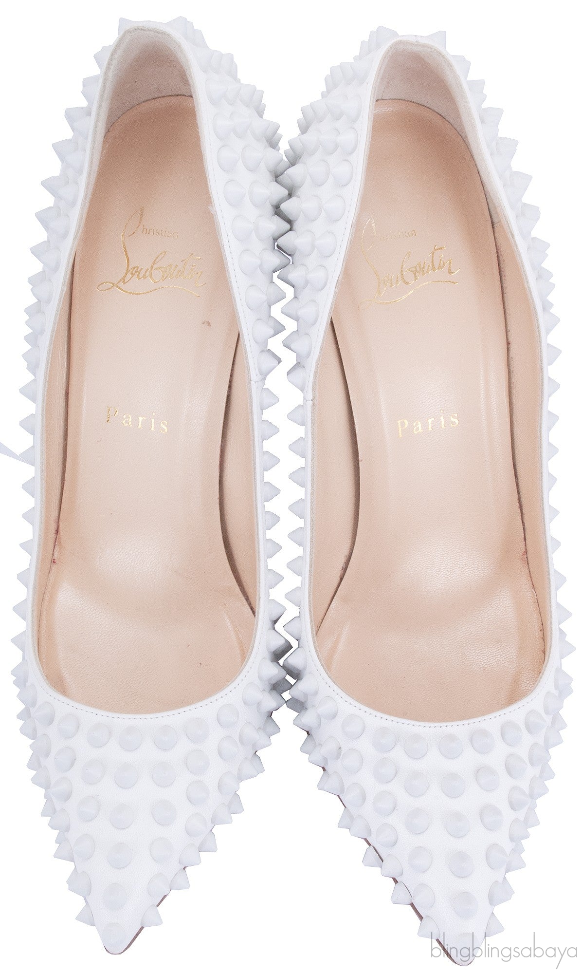 Pigalle Spikes 100 White Pump