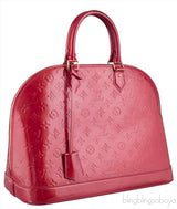 Alma Red Monogram Vernis Bag