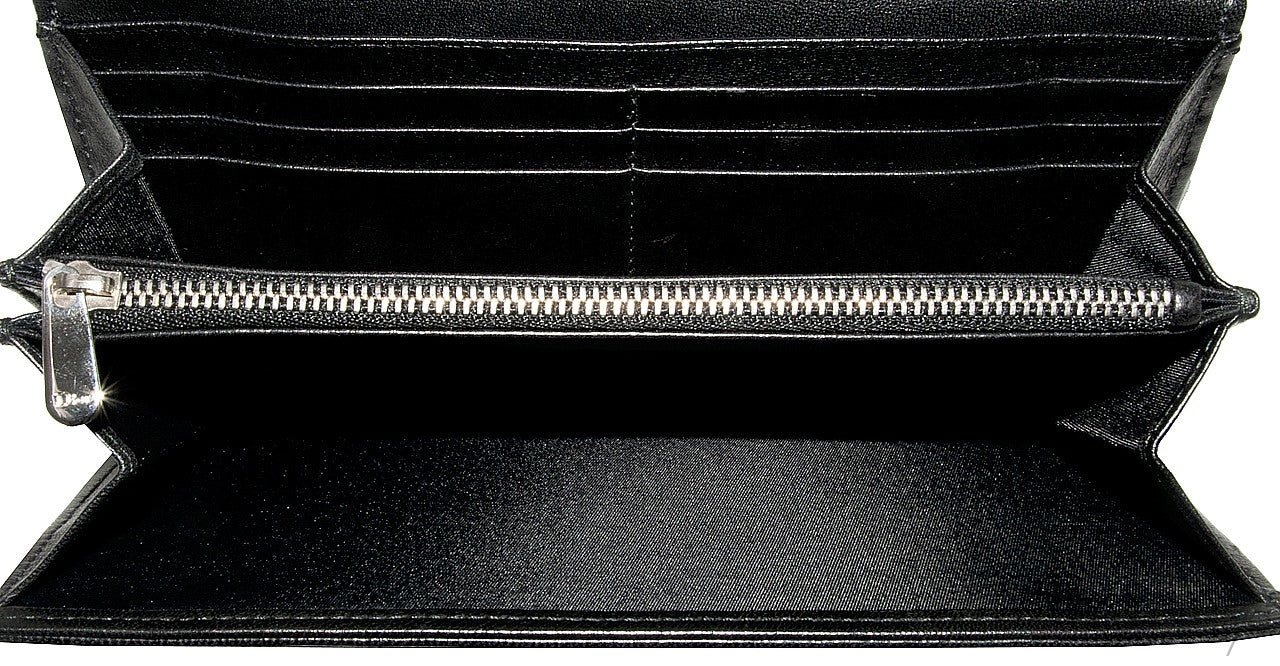 Charming Lock Black Satin Wallet