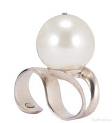 Double Metal Giant Pearl Ring