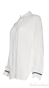 Off-white Black Trim Long Sleeve Shirt