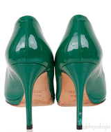Green Patent Horsebit Peep Toe Pump