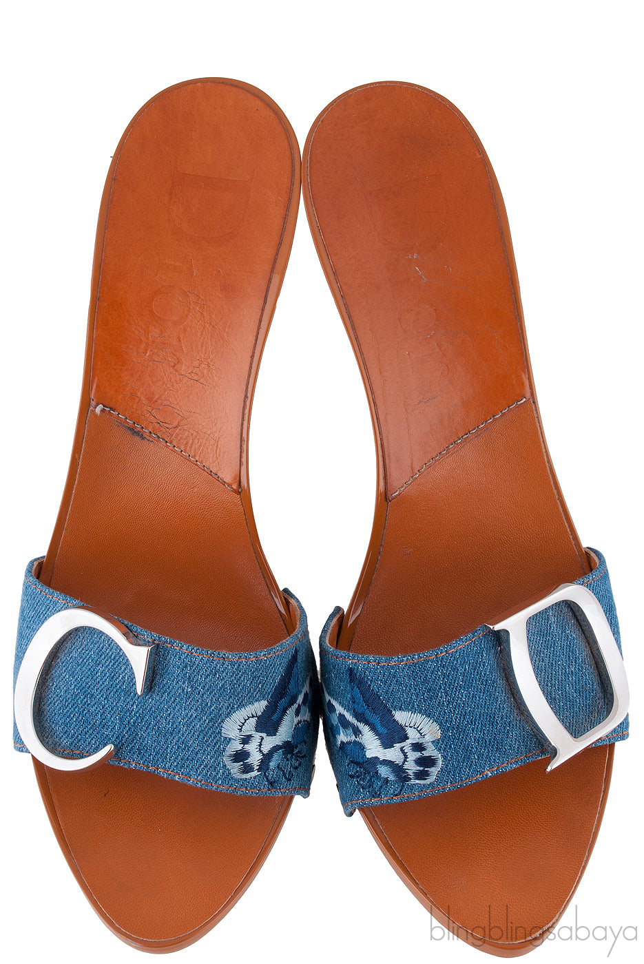 Logo Denim Mule