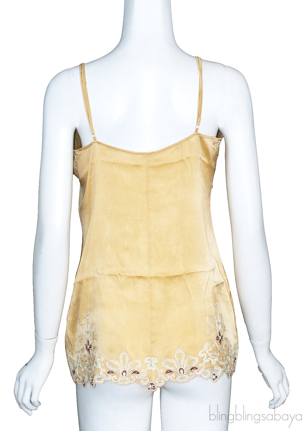 Yellow Lace Trim Camisole Top