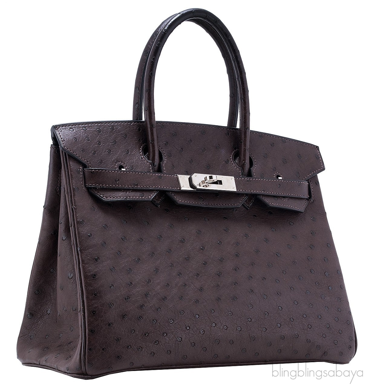 Birkin 30 Choco Brown Ostrich PHW