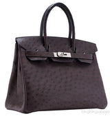 Birkin 30 Choco Brown Ostrich PHW