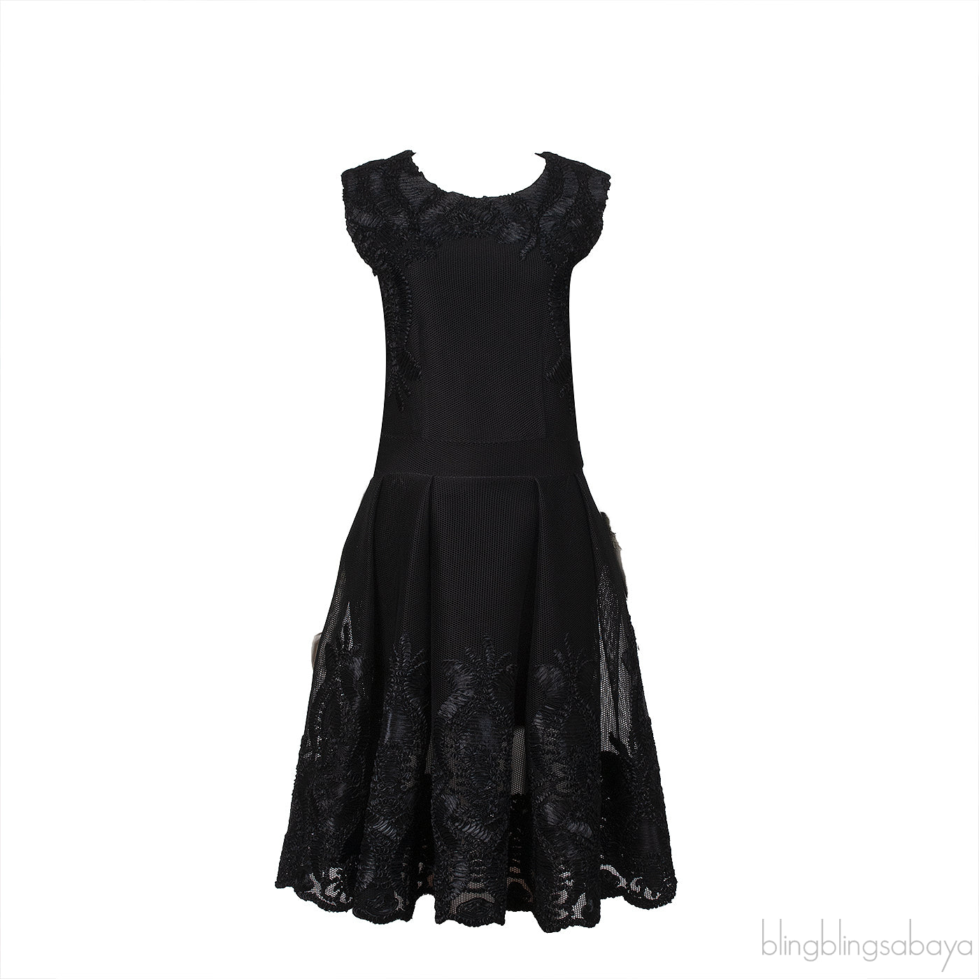 Maje Mesh Pleated Dress