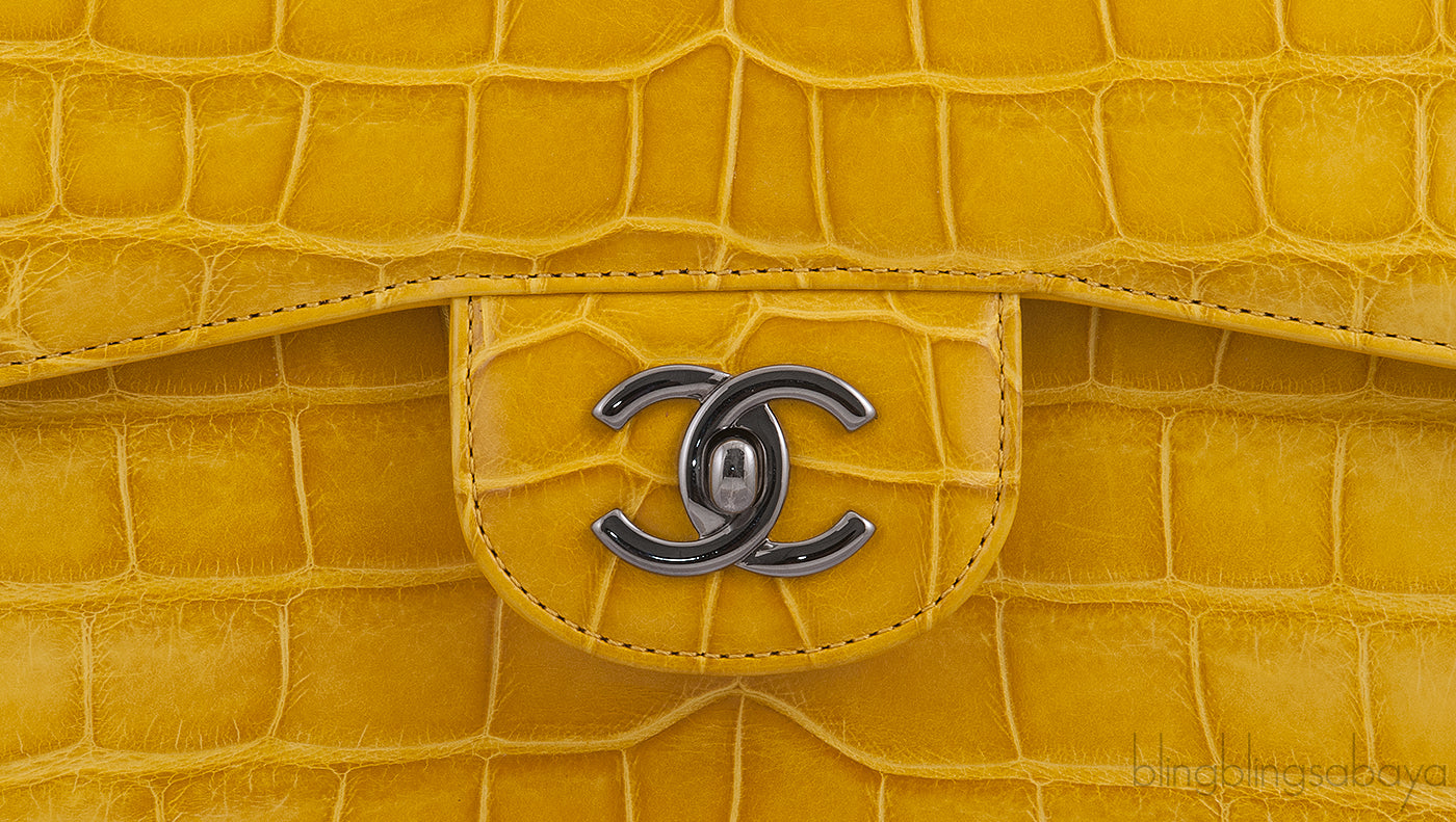 Yellow Crocodile Double Flap Jumbo