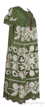Petra Tasseled Embroidered Linen Midi Dress