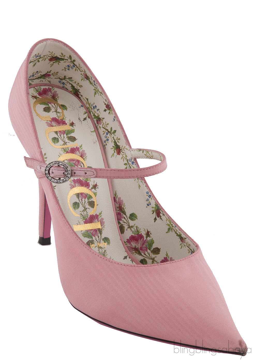 Pink Satin Pointed Heels