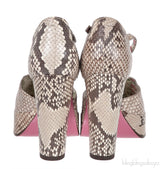 Gucci Natural Python Slingback Heels