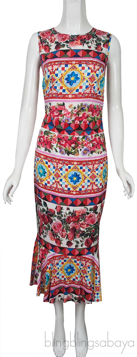 Mambo Print Peplum Skirt & Sleeveless Top